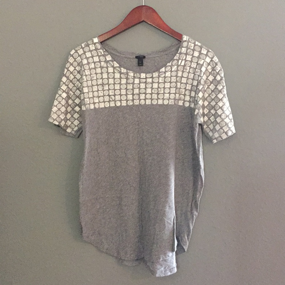 Grey patterned J. Crew top